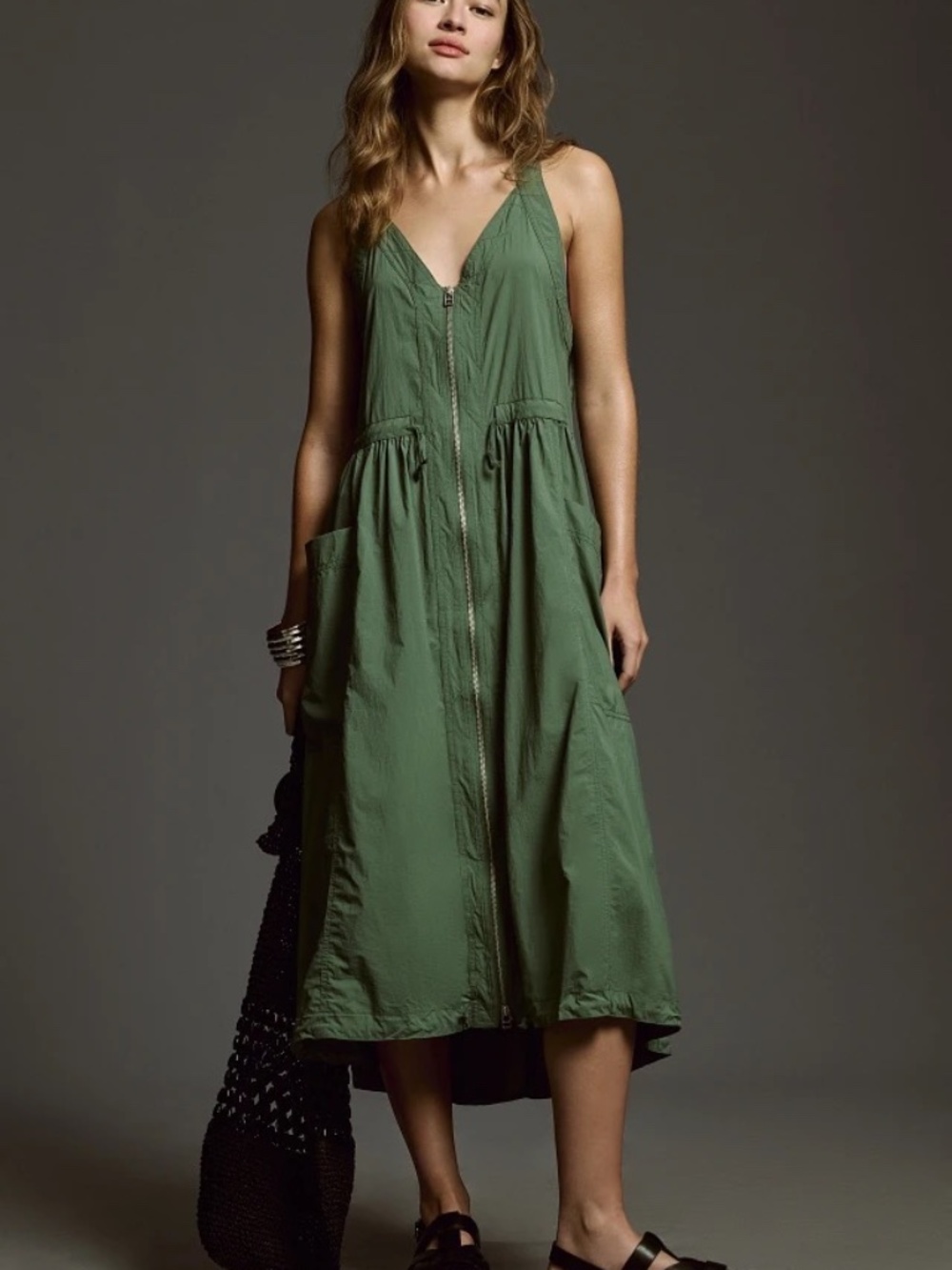 Anthropologie Daily Practice Free Fall Dress Green XS